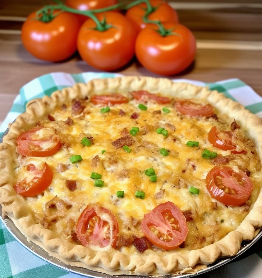 BACON ONION TOMATO PIE Share