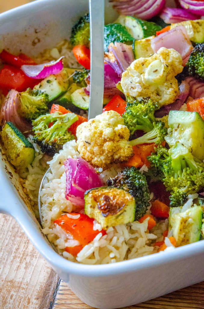 One-Pan Baked Rice and Vegetables