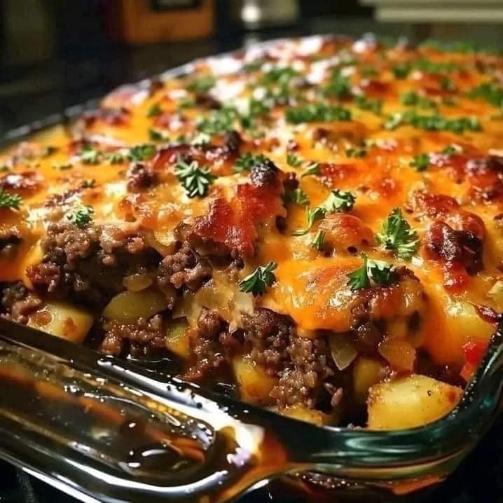 Cheesy Beef and Potato Casserole !!