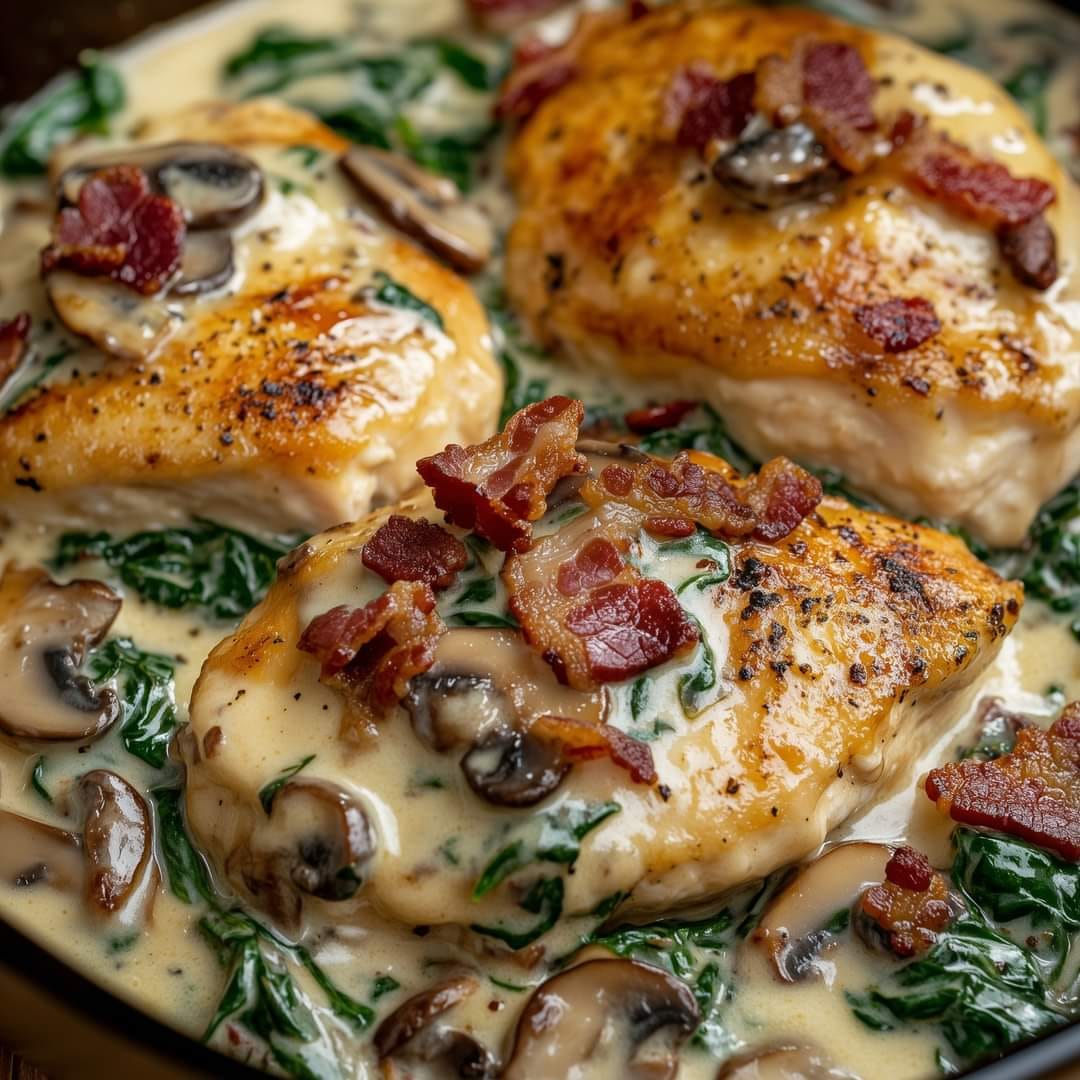 Creamy Tuscan Chicken with Bacon