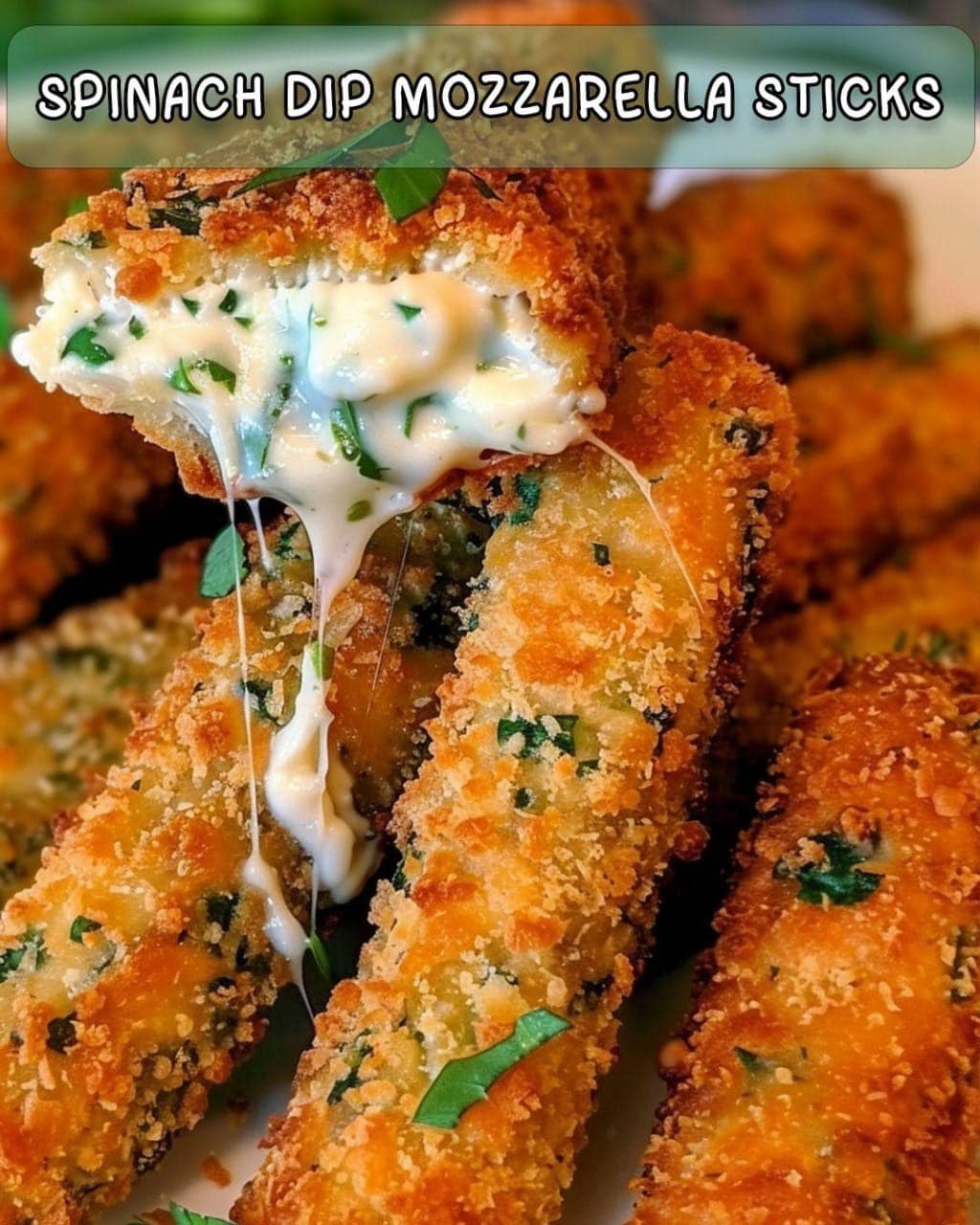 Spinach Dip Mozzarella Sticks Recipe