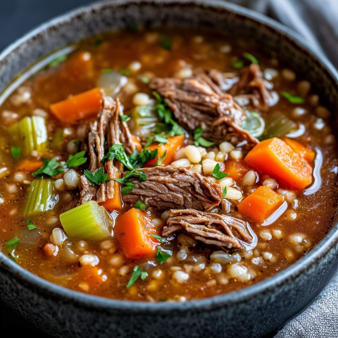 Hearty Beef & Barley Soup 