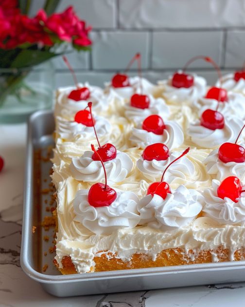 Piña Colada Poke Cake