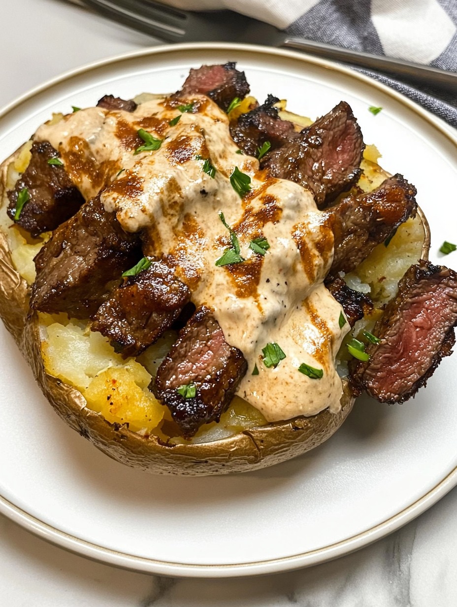 Loaded Baked Potato with Steak Bites