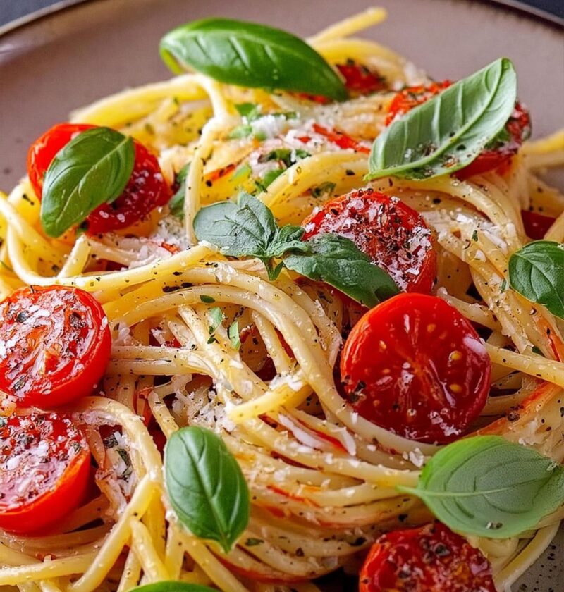 Cherry Tomato and Basil Pasta Salad🍅🌿🍝