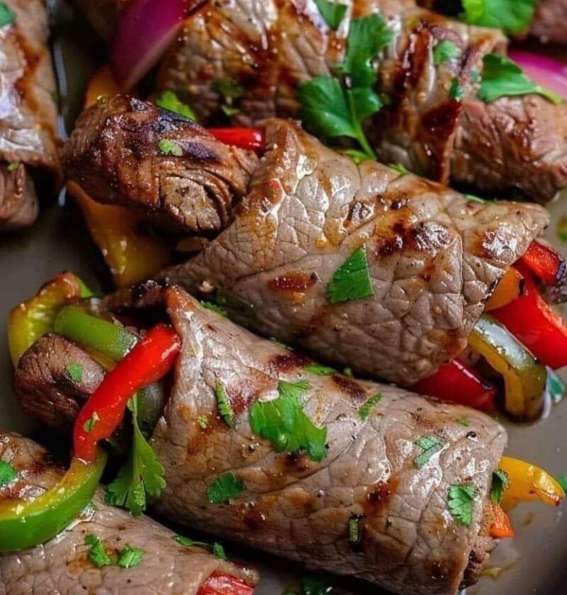 Healthy Steak Fajita Roll-Ups