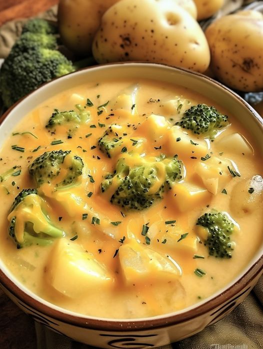 Crockpot Potato Broccoli Cheddar Soup