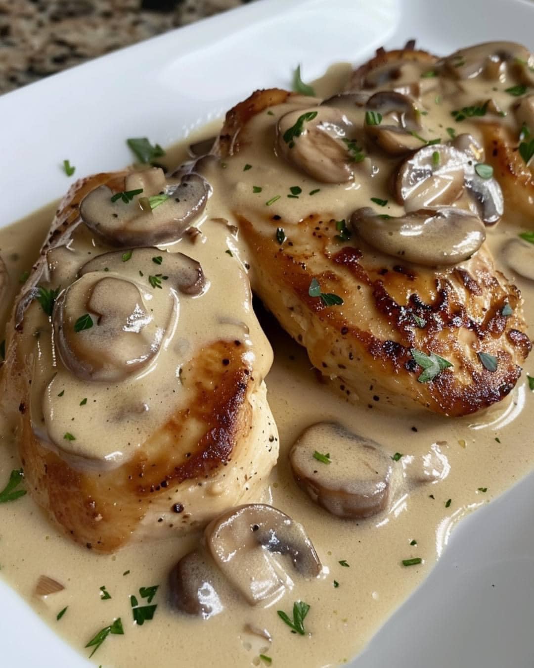 Chicken breast in mushroom sauce