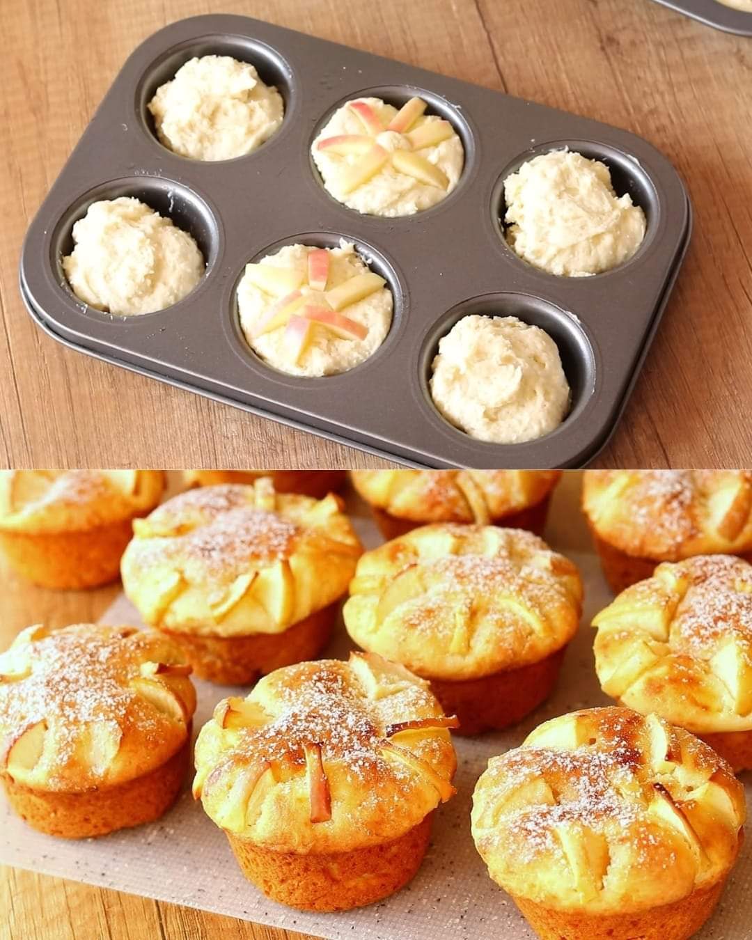 Lush and Airy Curd Muffins with Apples