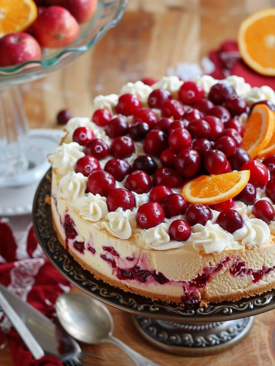 Cranberry Orange Cheesecake