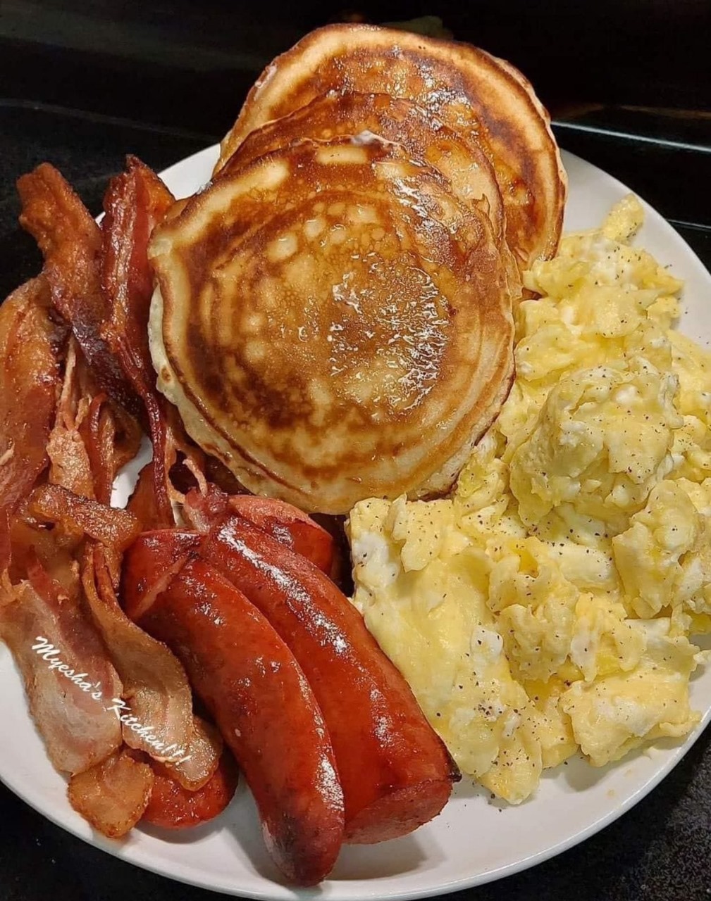 Pancakes, Sausage, Bacon, & Eggs