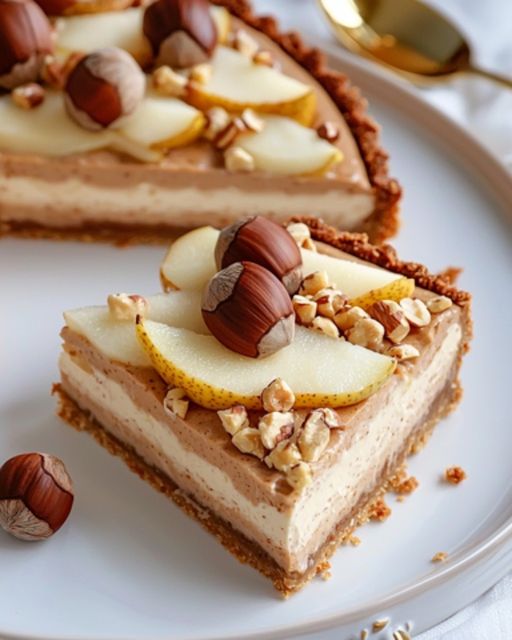 Autumnal Delight: Brown, Pear and Hazelnut Tart