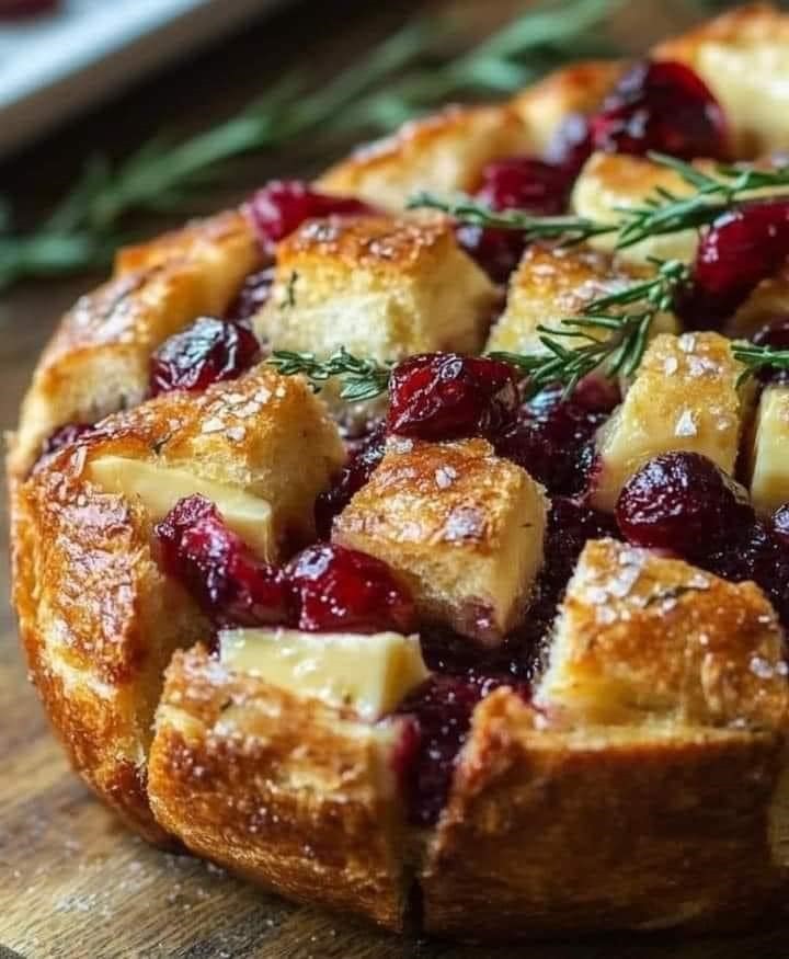 Pull-Apart Sourdough Brie and Cranberry Bread