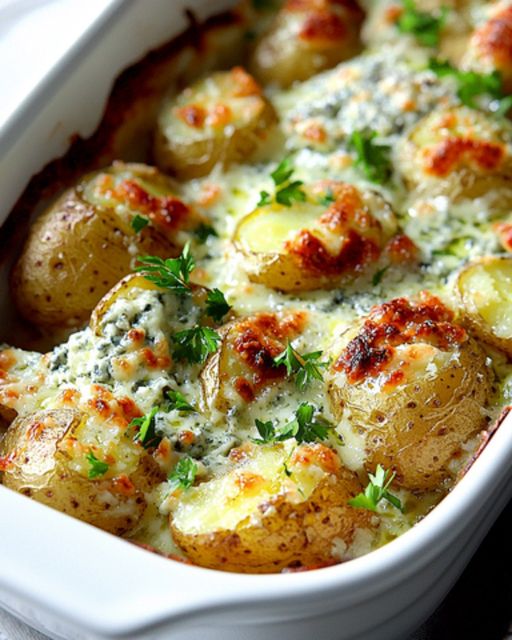 Potato Gratin with Gorgonzola and Fresh Herbs: A Tasty and Comforting Dish 