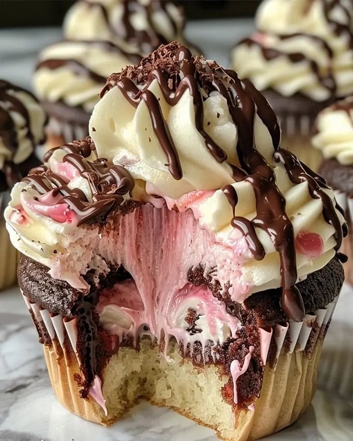 Heavenly Neapolitan CreamCupcakes