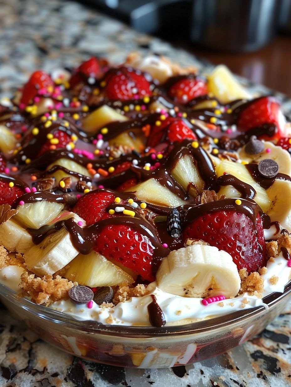 No-Bake Banana Split Dessert