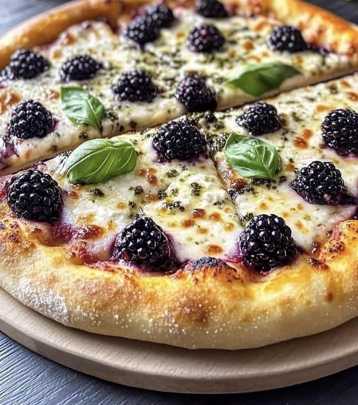 Blackberry Basil Ricotta Pizza