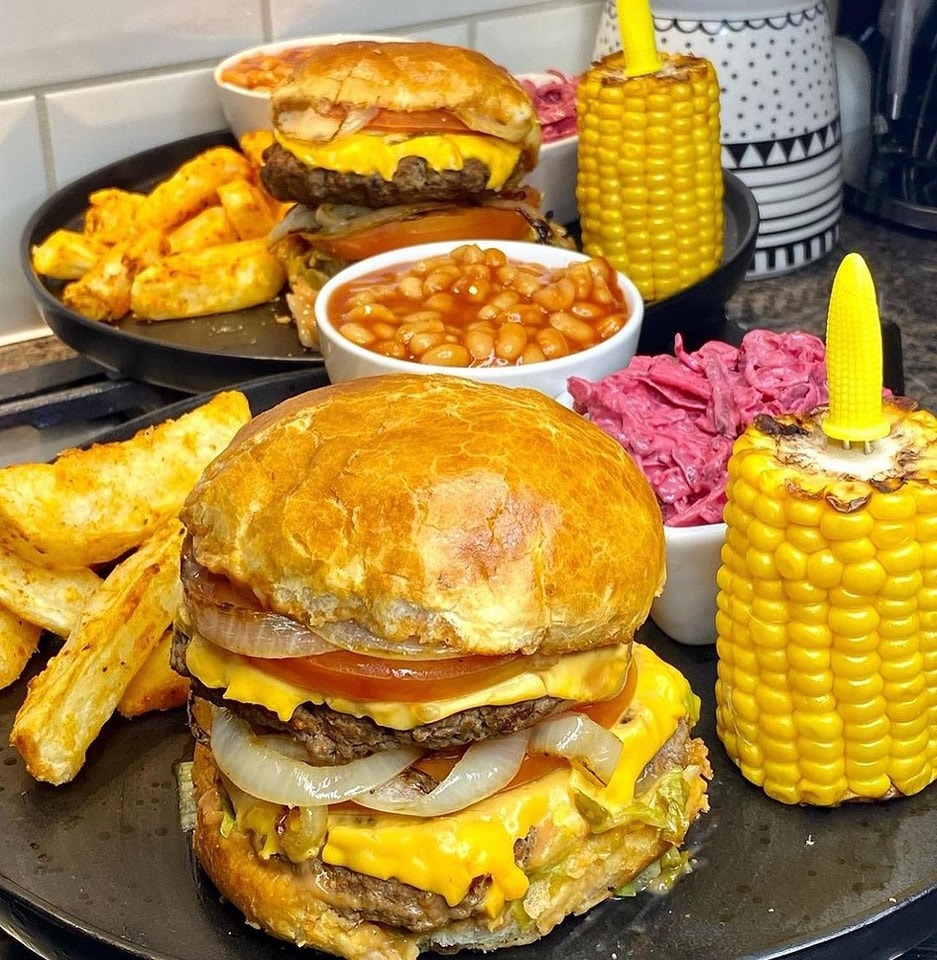 Lazy Double Smash Burger & Chips Recipe