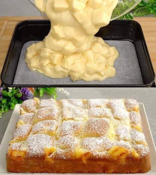 Apple and cream cake – cake ready in 5 minutes, only 180 Kcal!