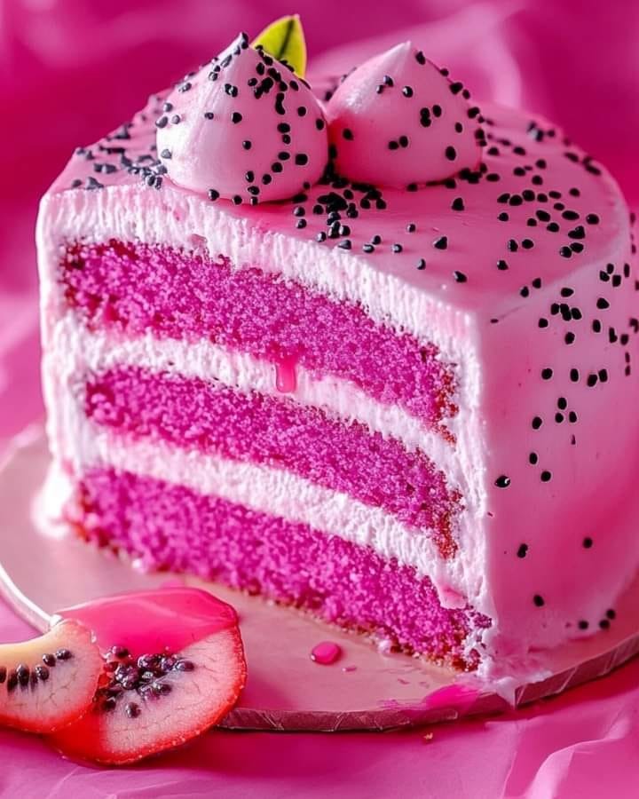 Pink Dragon Fruit Layer Cake Recipe