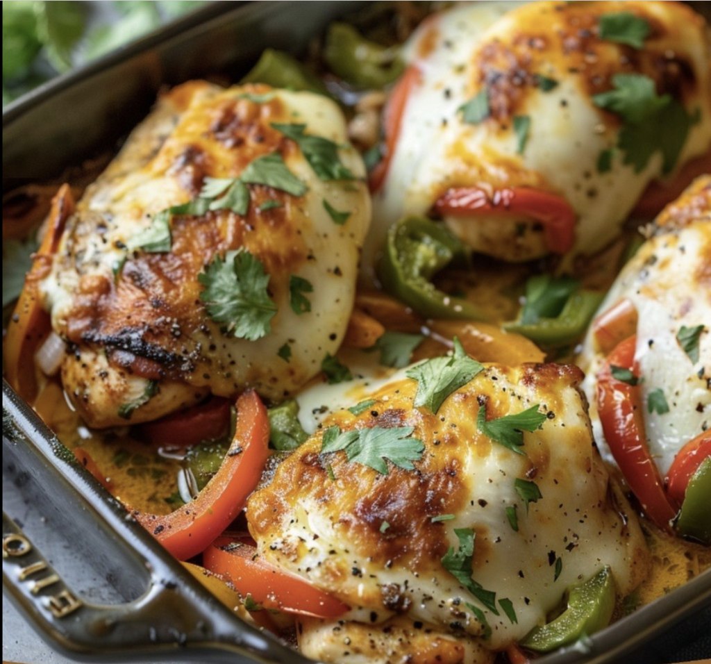 Cheesy Baked Fajita Chicken