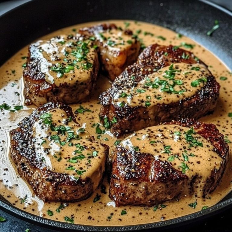 Peppercorn Steak with Creamy Sauce