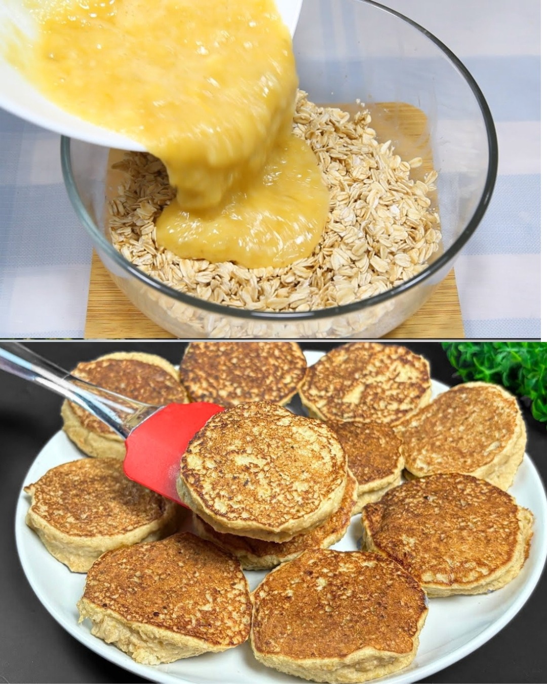 Oatmeal, Apple, and Banana Pancakes