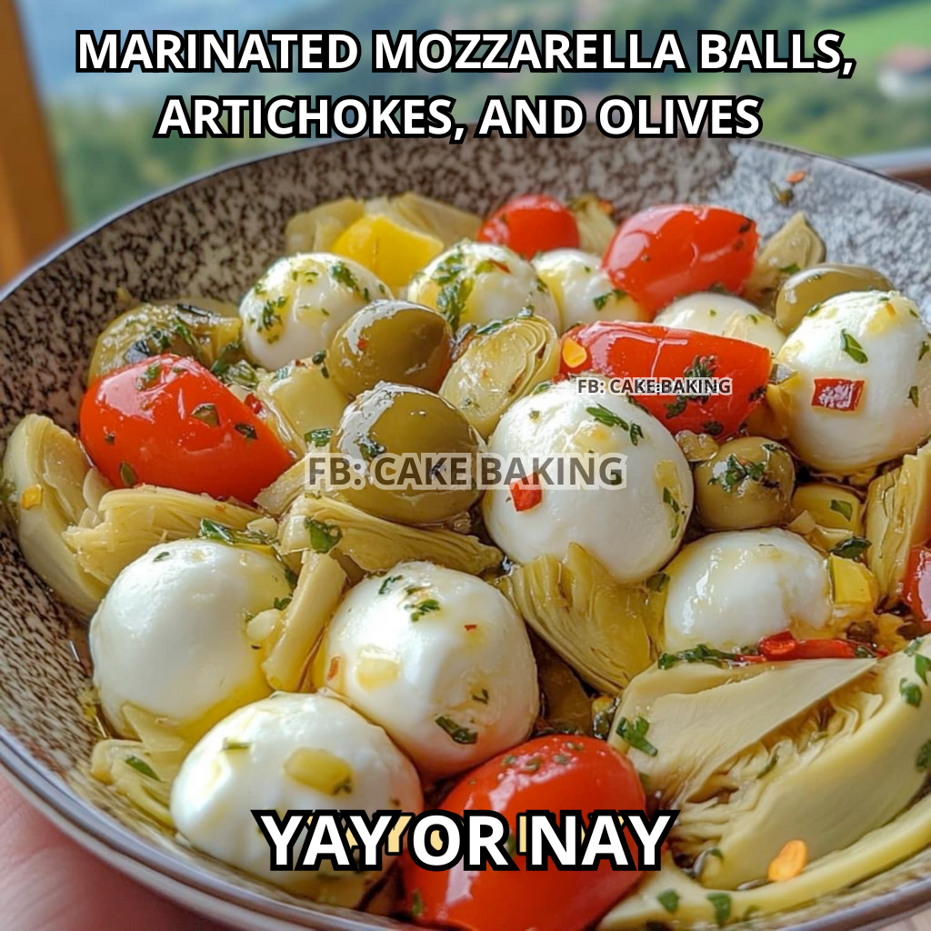 Marinated Mozzarella Balls, Artichokes, and Olives